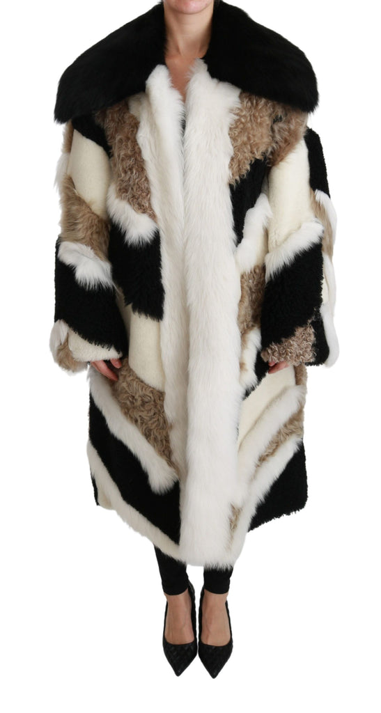 Dolce & Gabbana Sheep Fur Shearling Cape Jacket Coat - Luxe & Glitz
