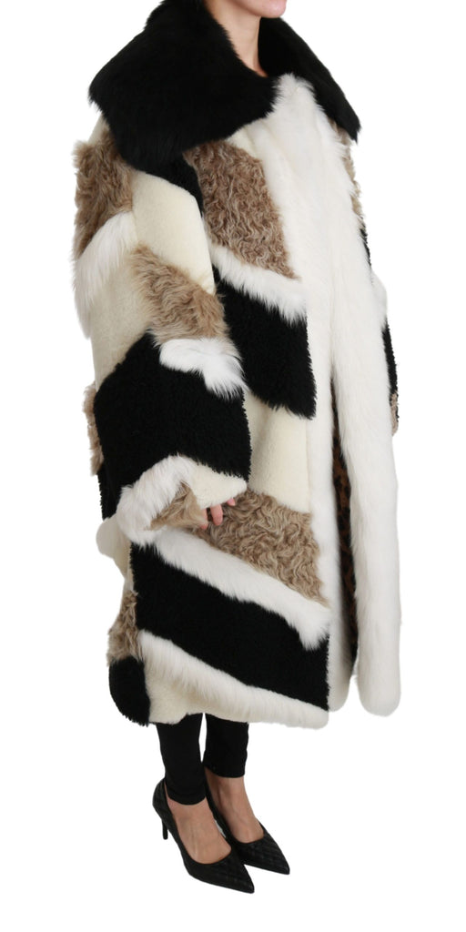 Dolce & Gabbana Sheep Fur Shearling Cape Jacket Coat - Luxe & Glitz