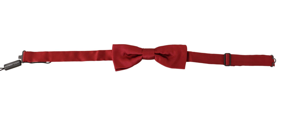 Dolce & Gabbana Red 100% Silk Slim Adjustable Neck Papillon Bow Tie - Luxe & Glitz