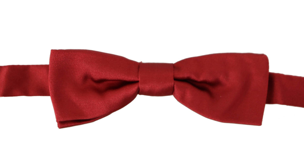 Dolce & Gabbana Red 100% Silk Slim Adjustable Neck Papillon Bow Tie - Luxe & Glitz