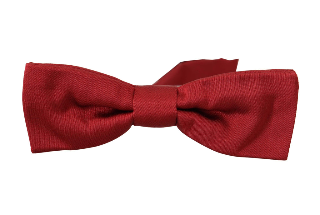 Dolce & Gabbana Red 100% Silk Slim Adjustable Neck Papillon Bow Tie - Luxe & Glitz