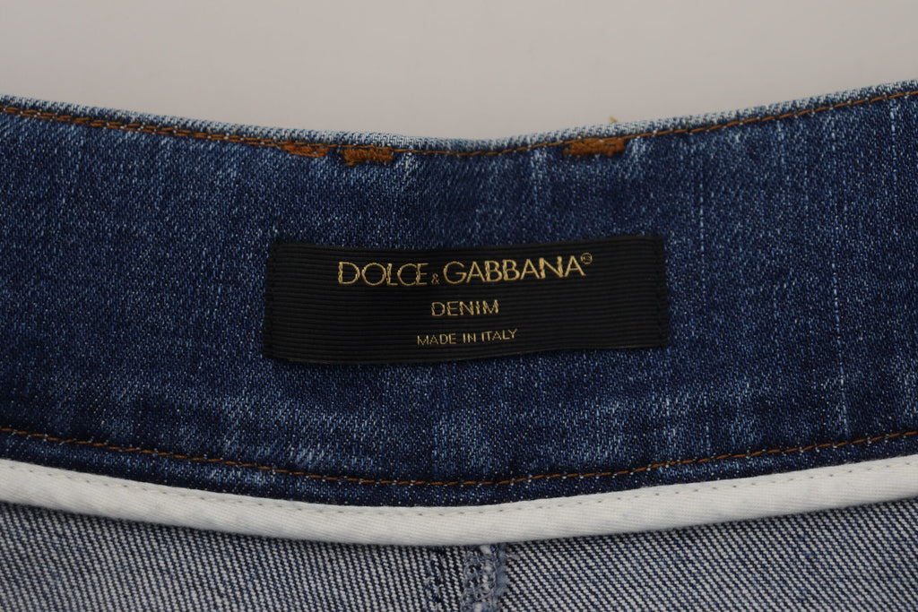 Dolce & Gabbana Blue High Waist Denim Cotton Stretch Jeans Dolce & Gabbana