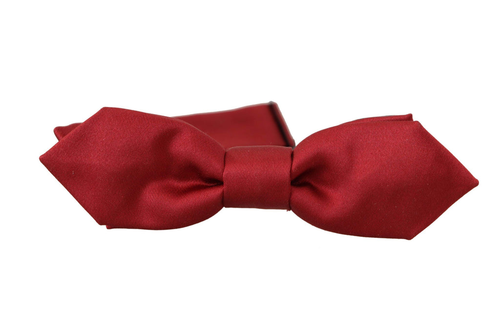 Dolce & Gabbana Red 100% Silk Slim Adjustable Neck Papillon Bow Tie - Luxe & Glitz