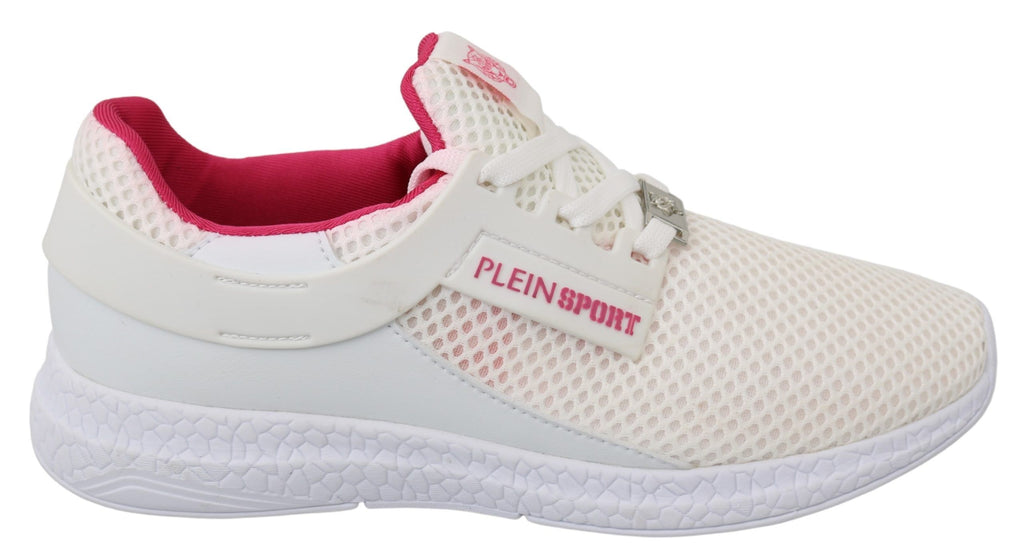 Philipp Plein White Pink Polyester Becky Sneakers Shoes Philipp Plein