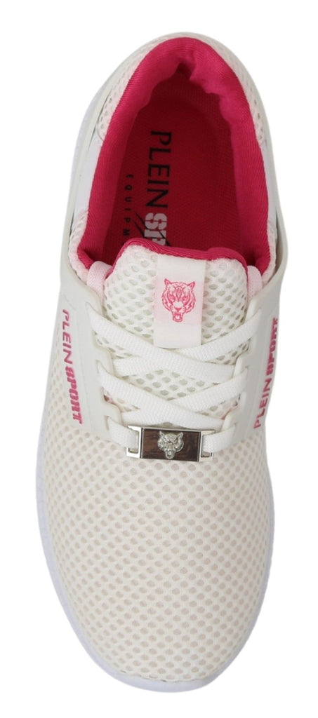 Philipp Plein White Pink Polyester Becky Sneakers Shoes Philipp Plein