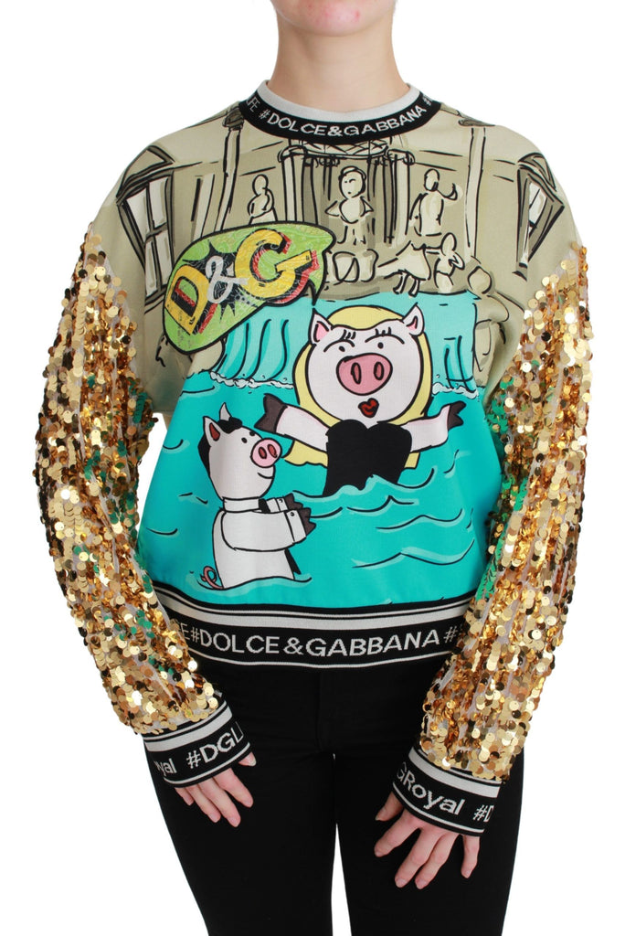 Dolce & Gabbana Year of the Pig Sequined Top  Sweater - Luxe & Glitz