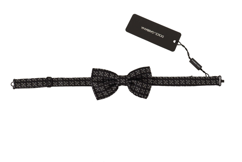 Dolce & Gabbana Black White Polka Dot 100% Silk Neck Papillon Tie - Luxe & Glitz