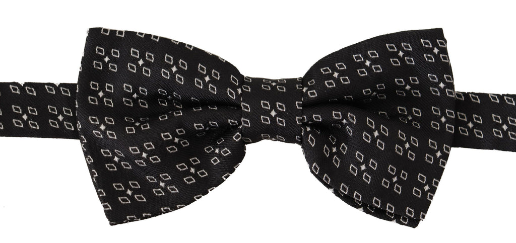 Dolce & Gabbana Black White Polka Dot 100% Silk Neck Papillon Tie - Luxe & Glitz