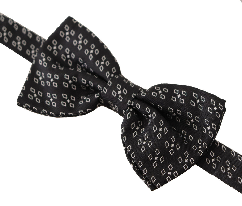 Dolce & Gabbana Black White Polka Dot 100% Silk Neck Papillon Tie - Luxe & Glitz