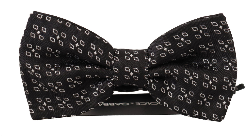 Dolce & Gabbana Black White Polka Dot 100% Silk Neck Papillon Tie - Luxe & Glitz