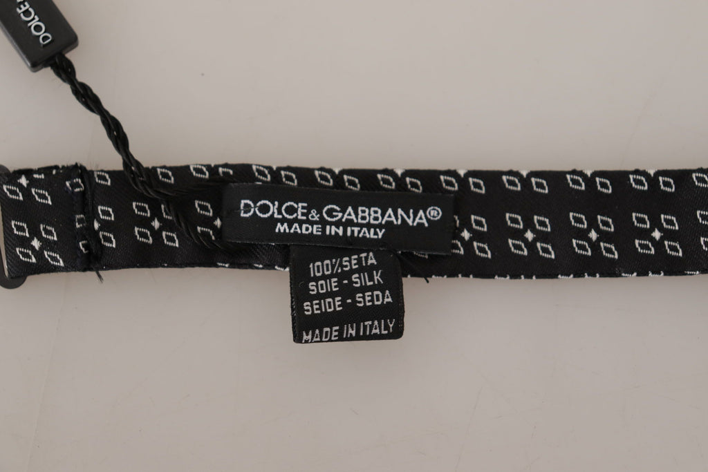 Dolce & Gabbana Black White Polka Dot 100% Silk Neck Papillon Tie - Luxe & Glitz