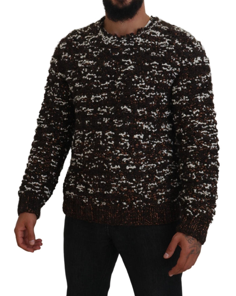 Dolce & Gabbana Brown Knitted Wool Fatto A Mano Sweater Dolce & Gabbana