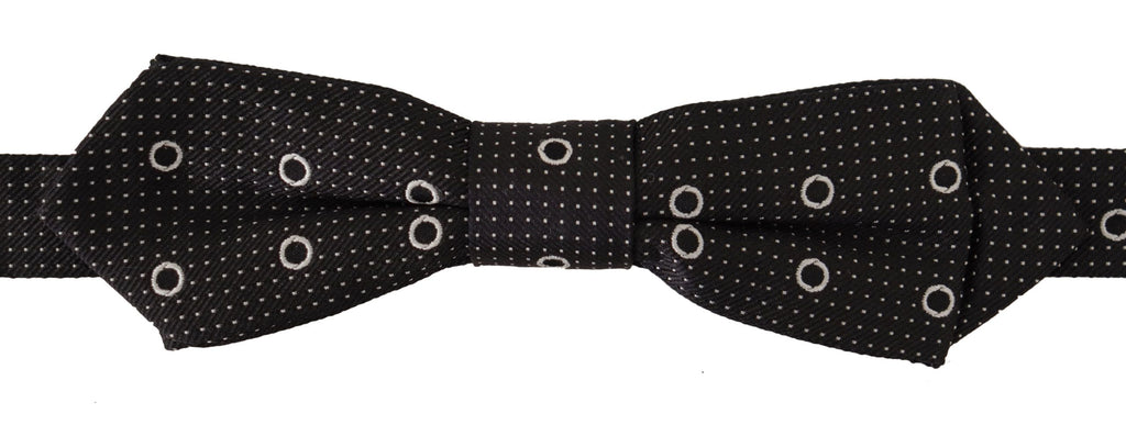 Dolce & Gabbana Black White Polka Dot 100% Silk Neck Papillon Tie - Luxe & Glitz