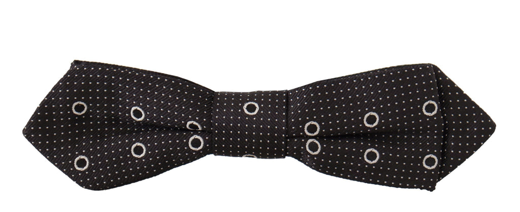 Dolce & Gabbana Black White Polka Dot 100% Silk Neck Papillon Tie - Luxe & Glitz