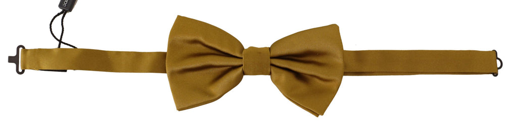 Dolce & Gabbana Yellow Mustard 100% Silk Butterfly Papillon Bow Tie - Luxe & Glitz