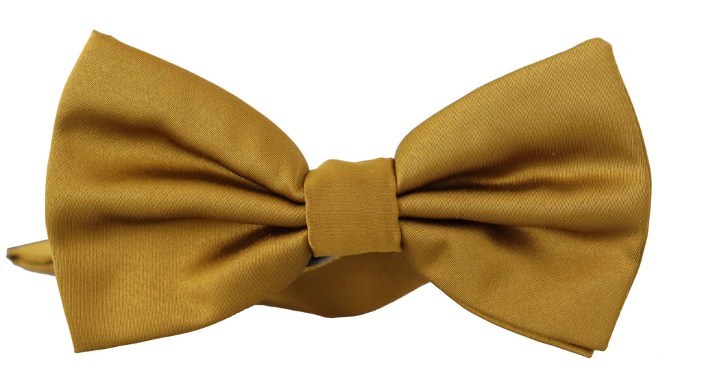 Dolce & Gabbana Yellow Mustard 100% Silk Butterfly Papillon Bow Tie - Luxe & Glitz