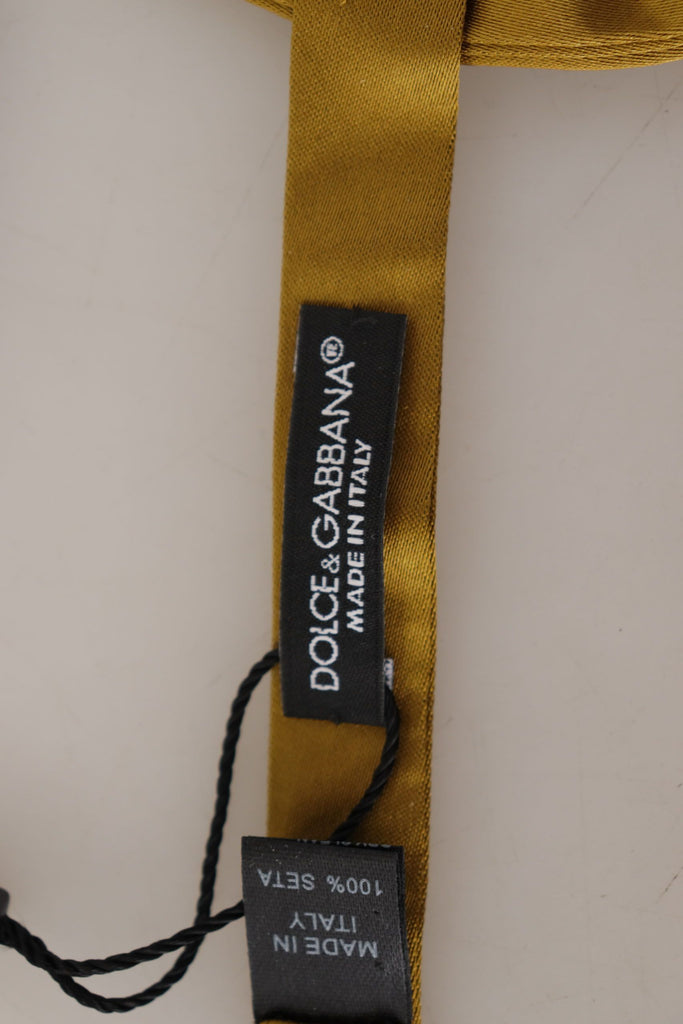 Dolce & Gabbana Yellow Mustard 100% Silk Butterfly Papillon Bow Tie - Luxe & Glitz