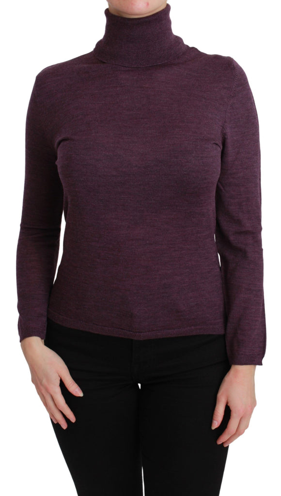 BYBLOS Purple Turtleneck Long Sleeve Pullover Top Wool Sweater - Luxe & Glitz