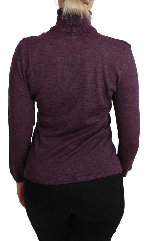BYBLOS Purple Turtleneck Long Sleeve Pullover Top Wool Sweater - Luxe & Glitz