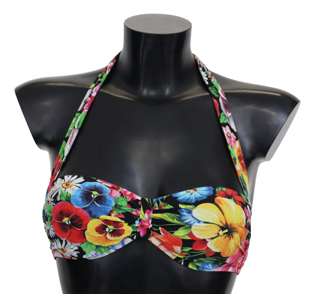 Dolce & Gabbana Multicolor Floral Print Swimwear Bikini Tops - Luxe & Glitz