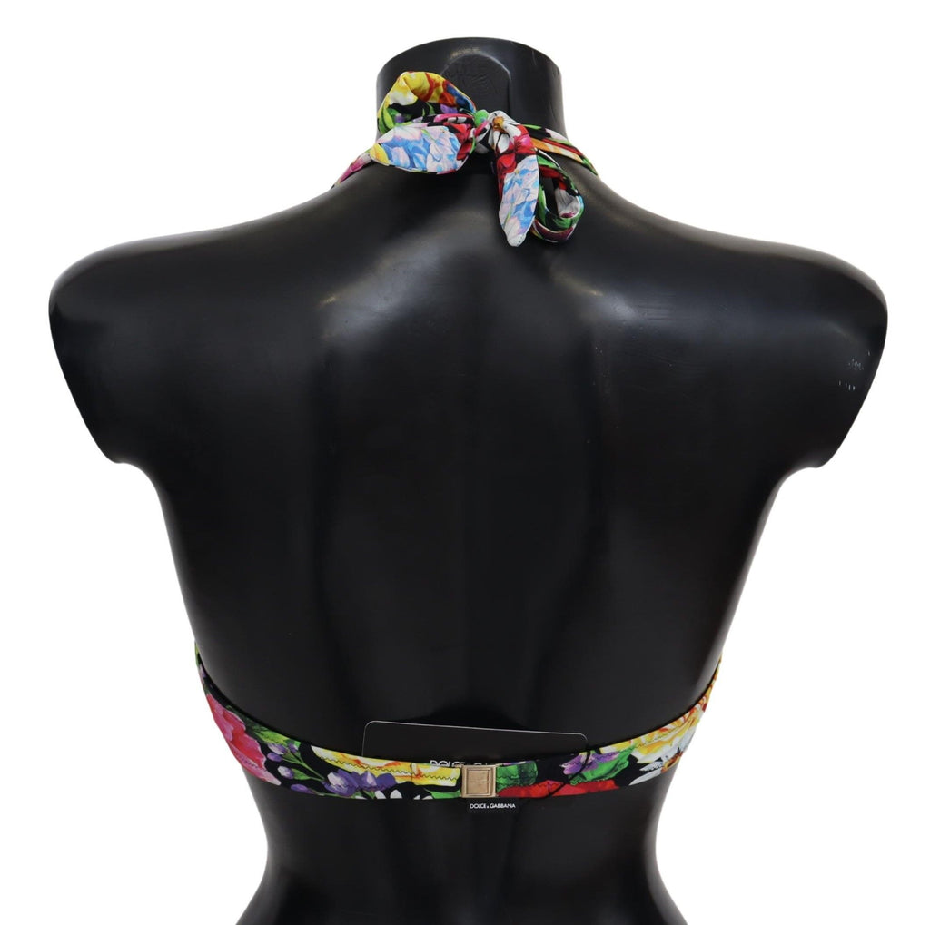 Dolce & Gabbana Multicolor Floral Print Swimwear Bikini Tops - Luxe & Glitz