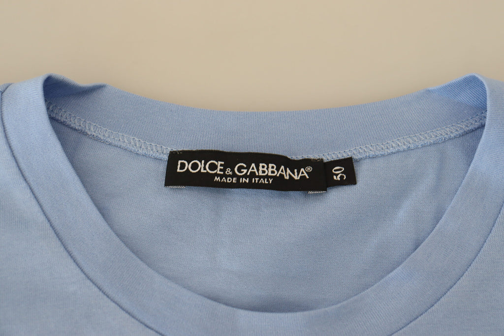 Dolce & Gabbana Light Blue Happy New Year 2017 Cotton T-shirt Dolce & Gabbana