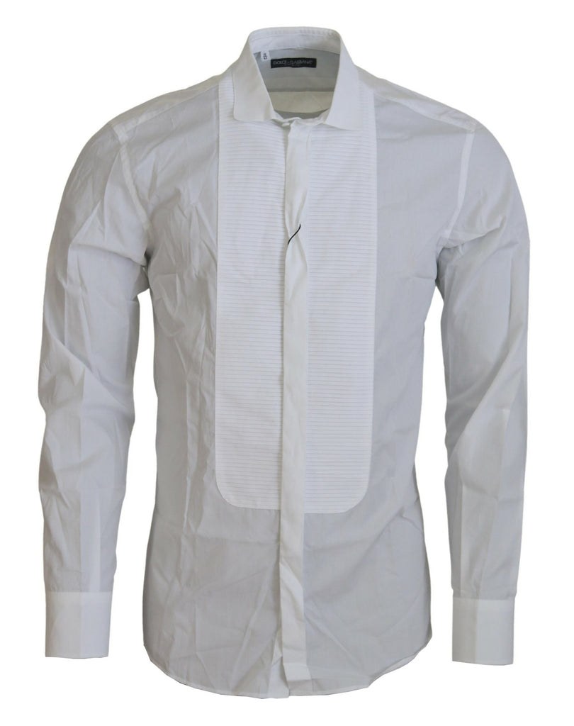 Dolce & Gabbana White Cotton Long Sleeves Mens Formal Shirt Dolce & Gabbana