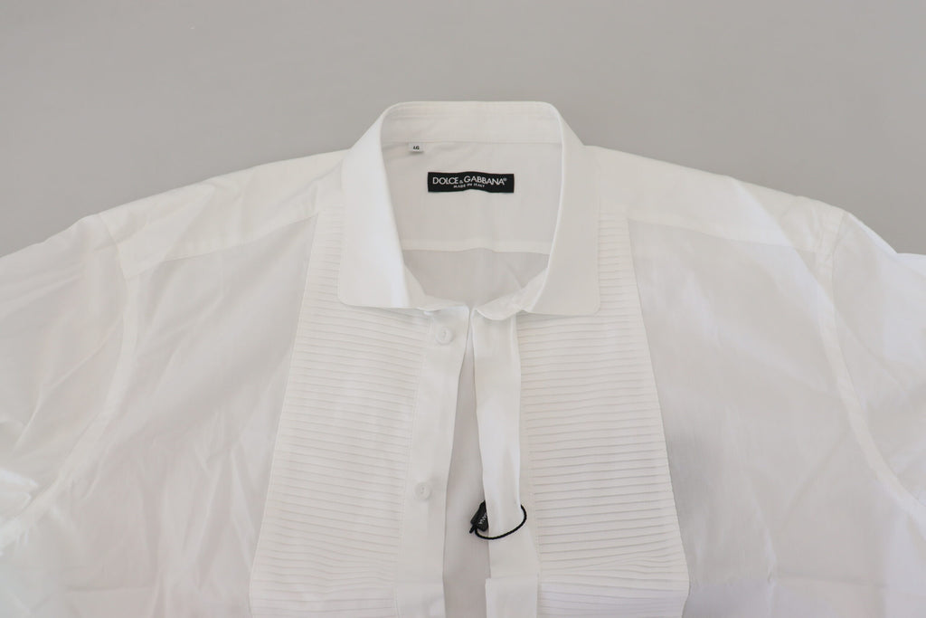 Dolce & Gabbana White Cotton Long Sleeves Mens Formal Shirt Dolce & Gabbana