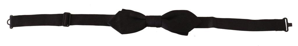 Dolce & Gabbana Black Solid 100% Silk Adjustable Neck Papillon Tie - Luxe & Glitz