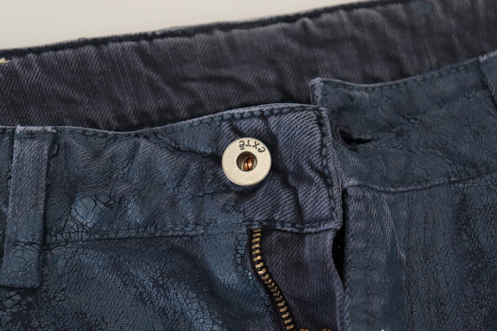 Exte Blue Cotton Tapered Slim Fit Men Casual Denim Jeans Exte