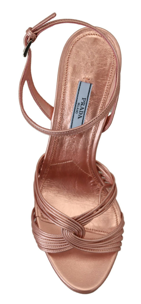 Prada Ankle Strap Heels Stiletto Sandals Leather Prada