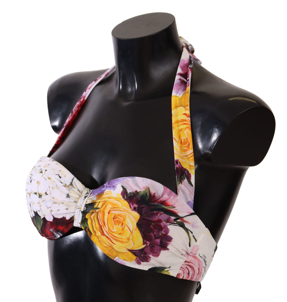 Dolce & Gabbana Multicolor Floral Swimsuit Bikini Top Swimwear Dolce & Gabbana