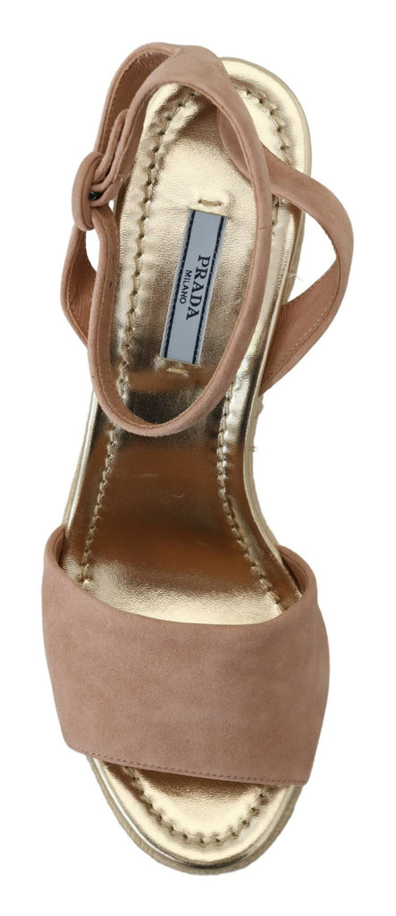 Prada Pink Suede Leather Ankle Strap Sandals Prada