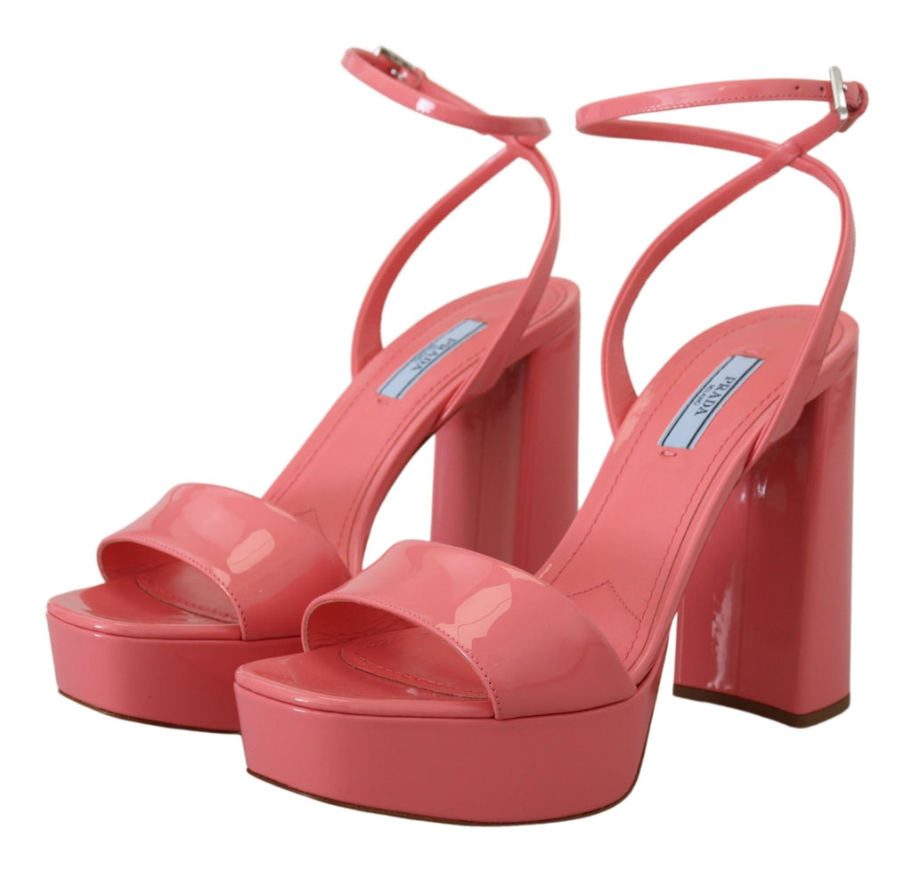 Prada Pink Patent Sandals Ankle Strap Heels Sandal Prada