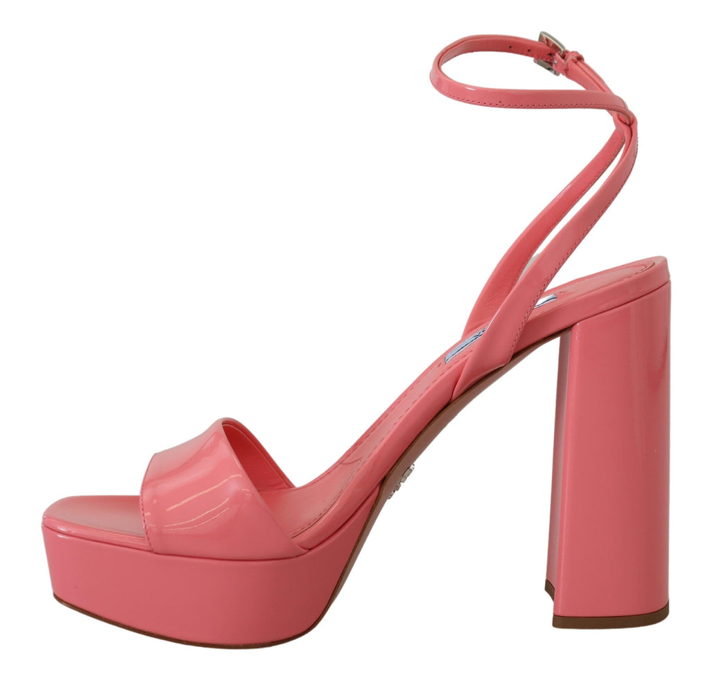Prada Pink Patent Sandals Ankle Strap Heels Sandal Prada