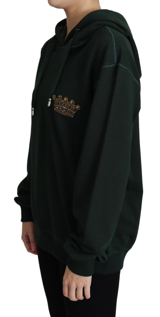 Dolce & Gabbana Dark Green Crown Embroidery Hoodie - Luxe & Glitz