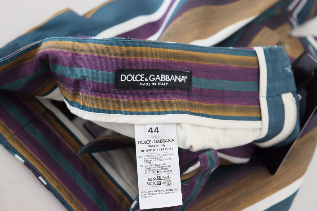 Dolce & Gabbana Multicolor Striped Stretch Cotton Shorts Dolce & Gabbana