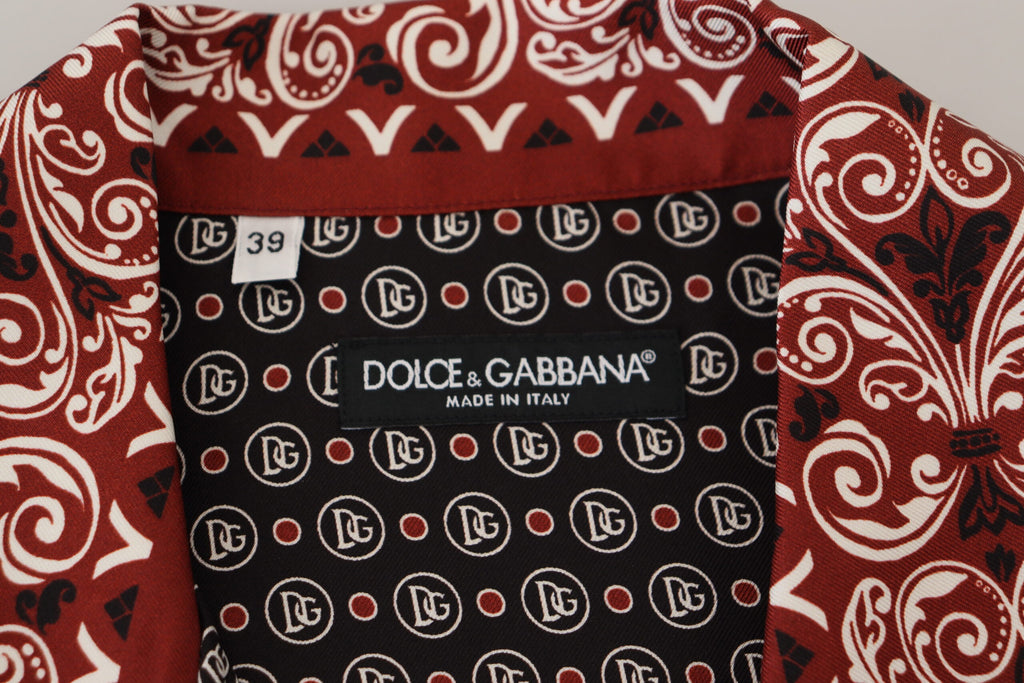 Dolce & Gabbana Multicolor Patterned Silk Casual Shirt Dolce & Gabbana