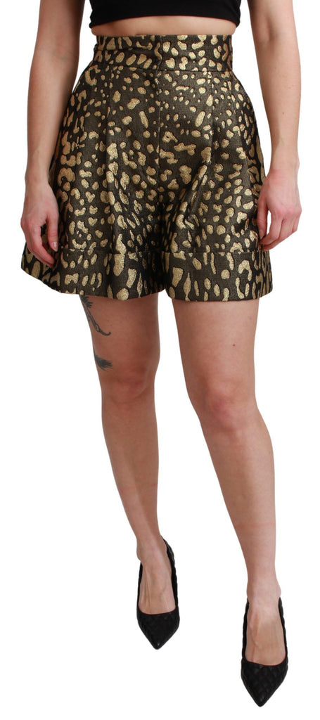 Dolce & Gabbana Black Gold High Waist Mini Cotton Shorts - Luxe & Glitz