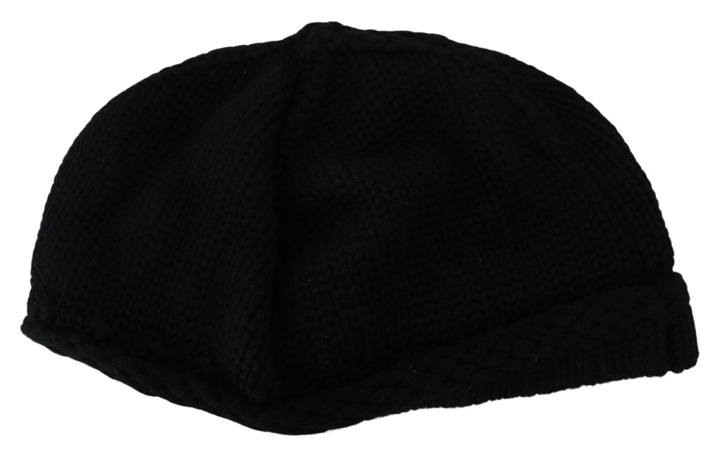 Dolce & Gabbana Black Virgin Wool Women Winter Beanie Cap Hat - Luxe & Glitz