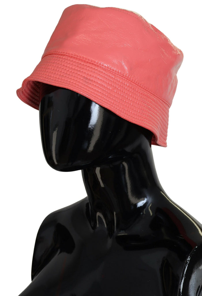 Dolce & Gabbana Peach Quilted Faux Leather Women Bucket Cap Hat - Luxe & Glitz