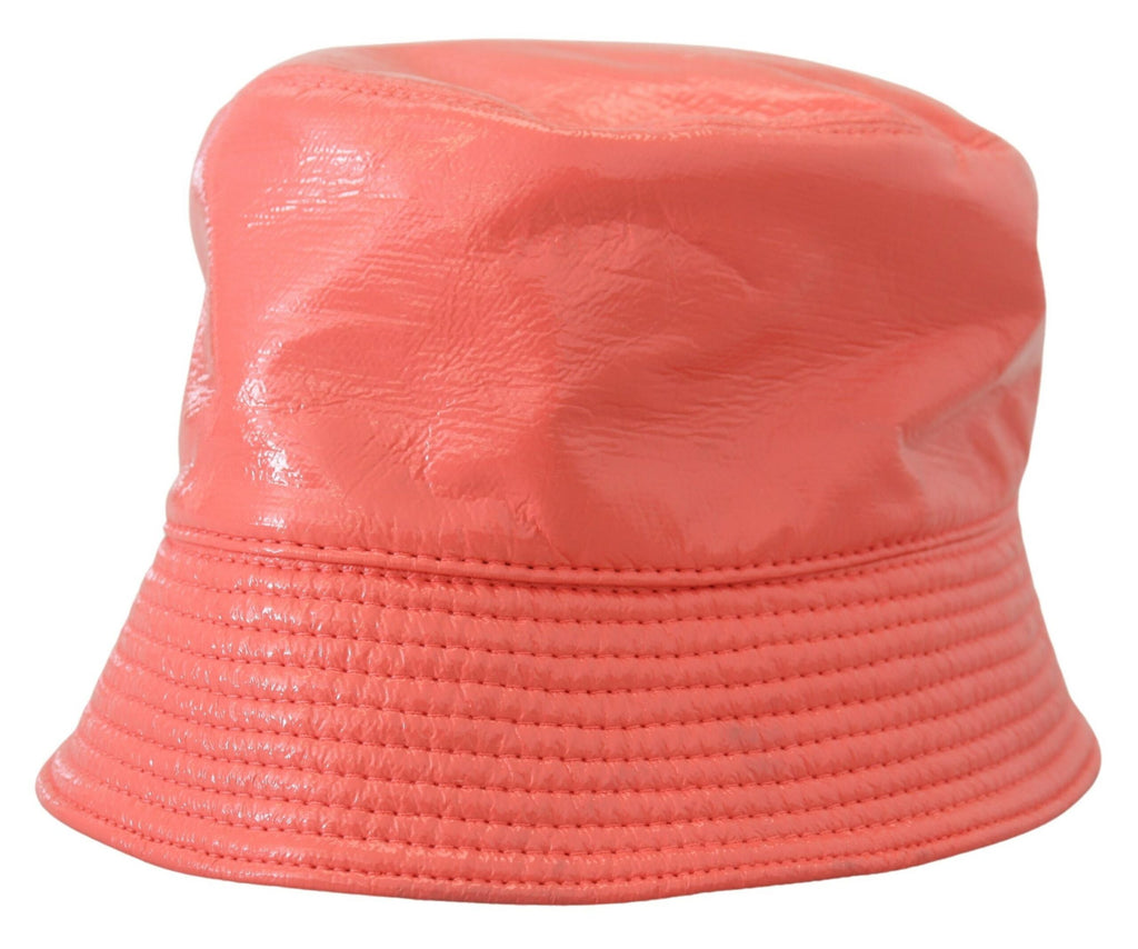 Dolce & Gabbana Peach Quilted Faux Leather Women Bucket Cap Hat - Luxe & Glitz