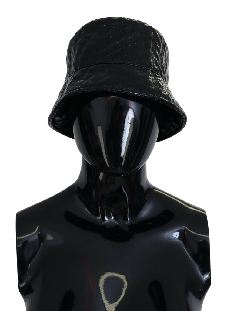 Dolce & Gabbana Black Quilted Faux Leather Women Bucket Cap Hat - Luxe & Glitz