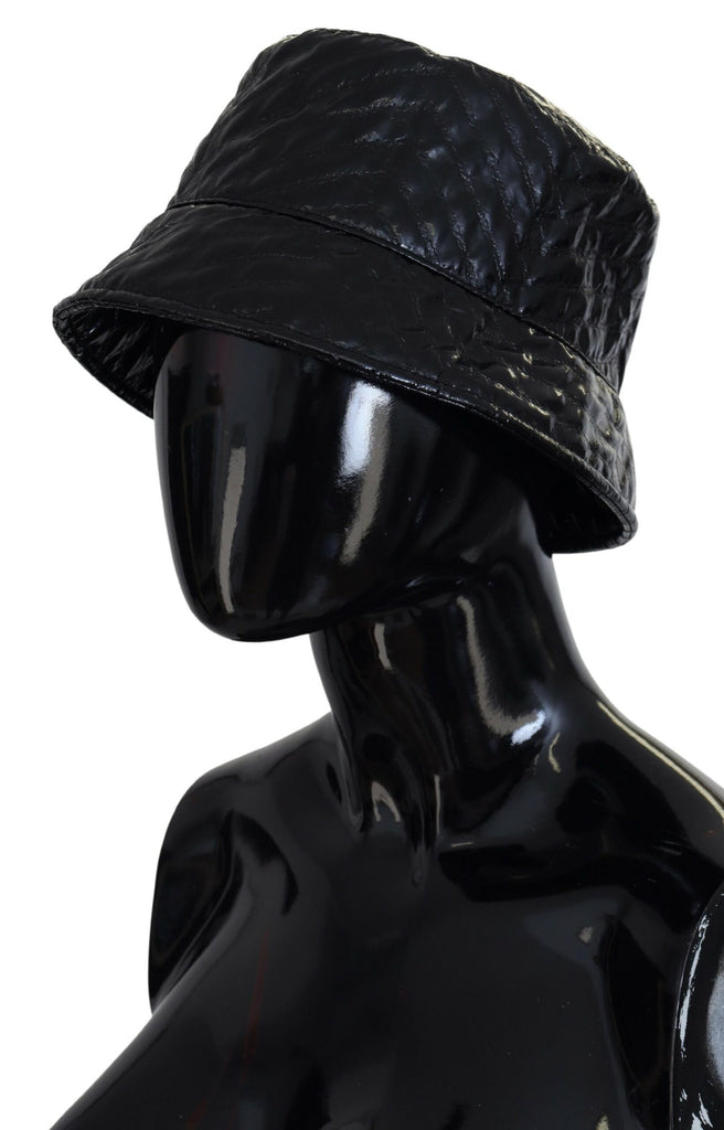 Dolce & Gabbana Black Quilted Faux Leather Women Bucket Cap Hat - Luxe & Glitz