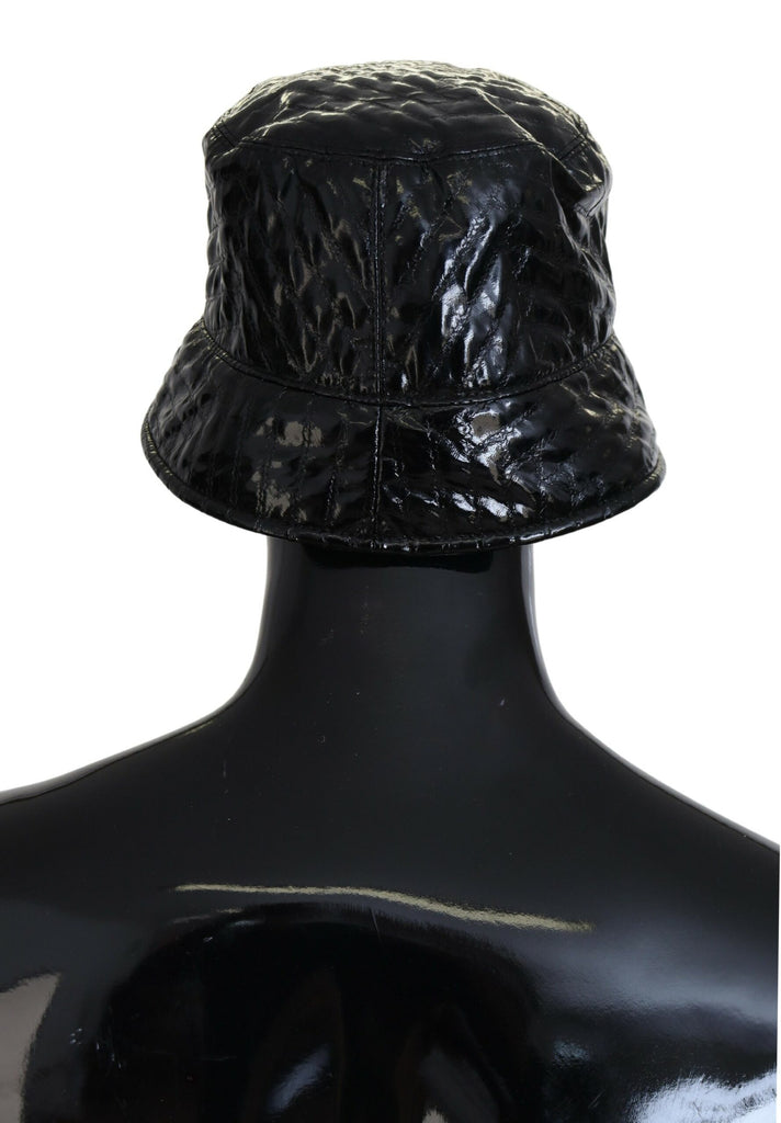 Dolce & Gabbana Black Quilted Faux Leather Women Bucket Cap Hat - Luxe & Glitz