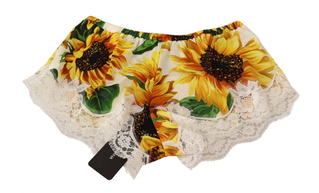 Dolce & Gabbana White Sunflower Lace Lingerie Underwear - Luxe & Glitz