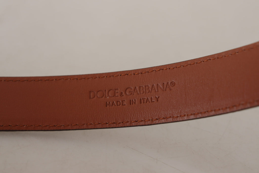 Dolce & Gabbana Brown Leopard Embossed Leather Buckle Belt - Luxe & Glitz