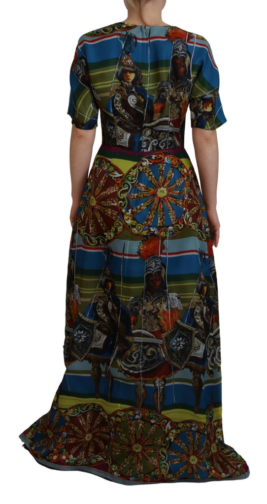 Dolce & Gabbana Multicolor Sicily Silk A-line Long Gown Dress Dolce & Gabbana