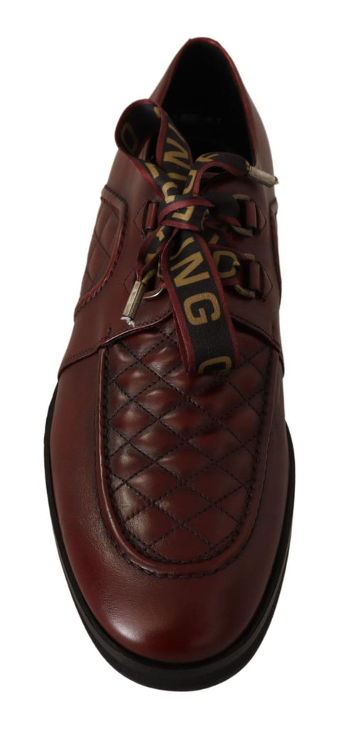 Dolce & Gabbana Red Leather Lace Up Dress Formal Shoes Dolce & Gabbana