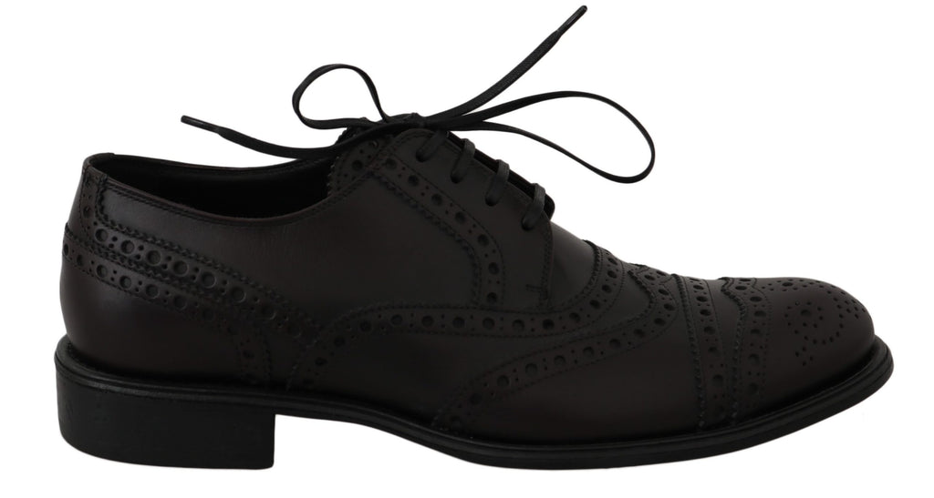 Dolce & Gabbana Black Leather Wingtip Oxford Dress  Shoes Dolce & Gabbana